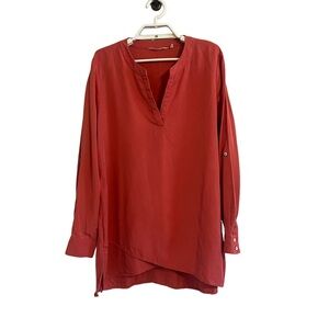 Soft Surroundings Timeless Tencel Crossover Hem Tunic Top
